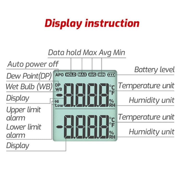 TASI TA621A Digital Dew Point Thermometer Ambient Temperature Humidity Gauge - Thermostat & Thermometer by TASI | Online Shopping South Africa | PMC TechLife | Buy Now Pay Later Mobicred