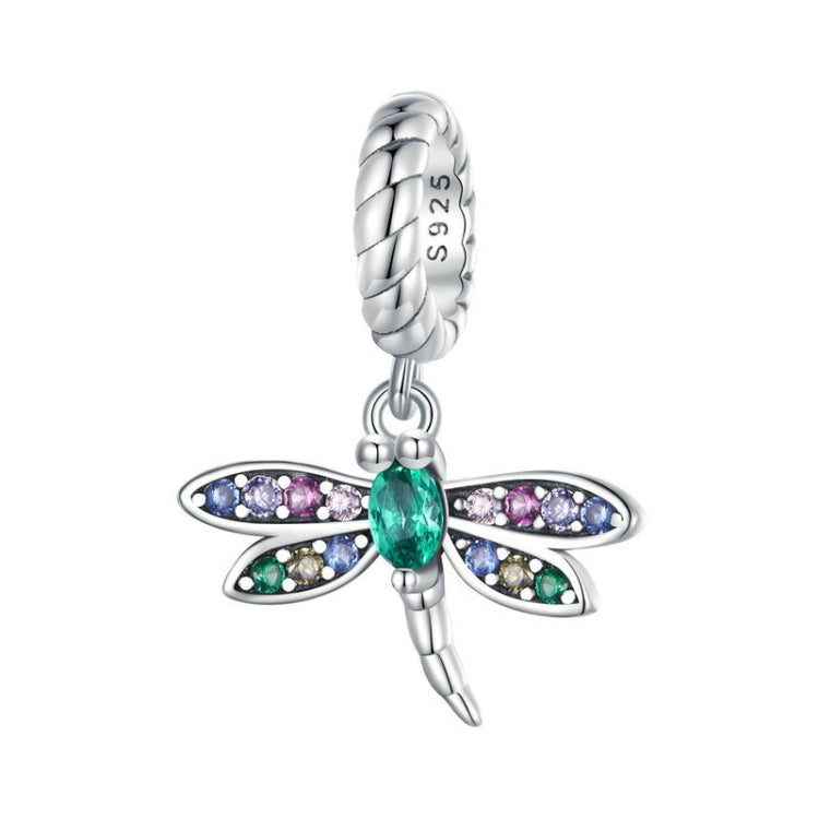 SCX141 Sterling Silver Zircon Dragonfly Beaded Jewelry Accessory - Jewelry Accessories by PMC Jewellery | Online Shopping South Africa | PMC Jewellery