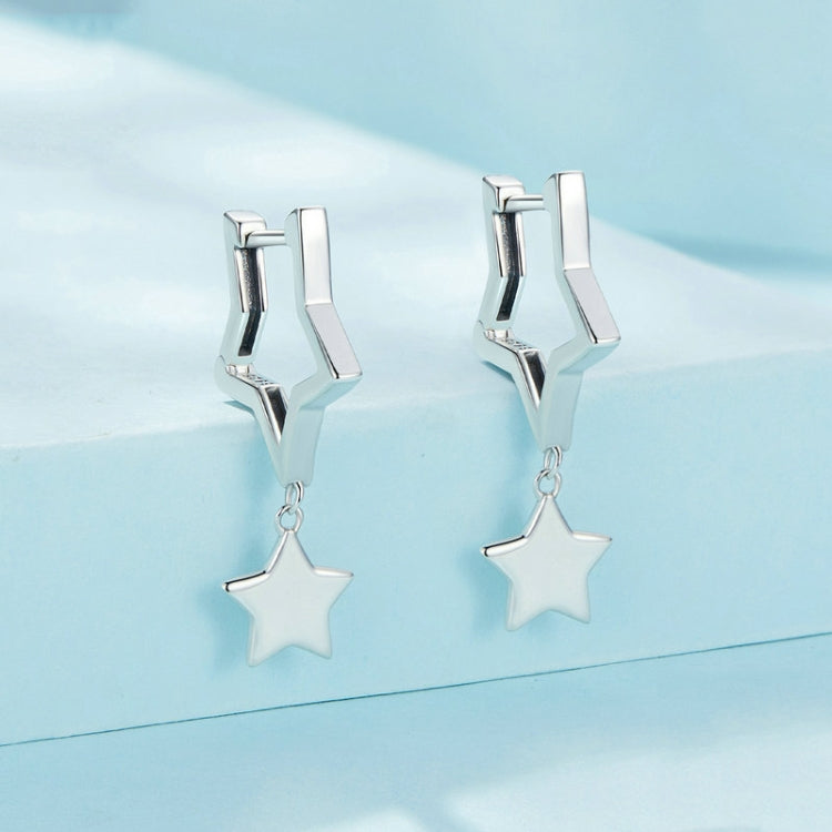 SCE1621 Sterling Silver S925 Pentagram Female Earrings - Stud Earrings & Earrings by PMC Jewellery | Online Shopping South Africa | PMC Jewellery