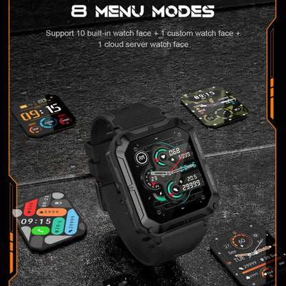 1.83 Inch IP68 Waterproof Bluetooth Call Sports Smart Watch Outdoor Three-Proof Multifunctional Watch(Orange) - Smart Watches by PMC Jewellery | Online Shopping South Africa | PMC Jewellery