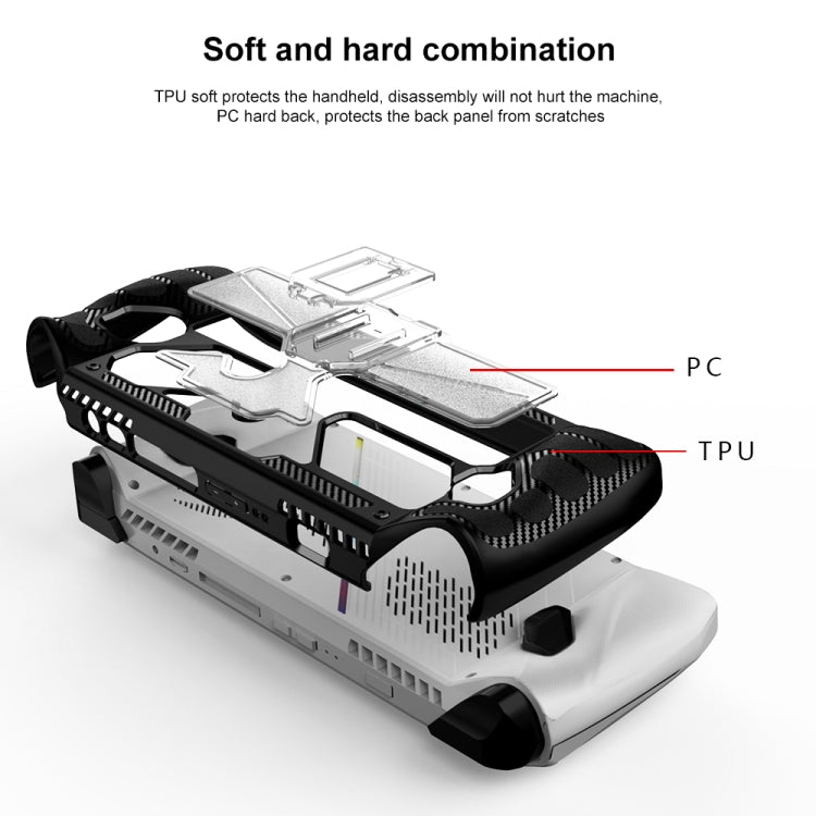 For ASUS Rog Ally Game Console PC+TPU Protective Case Cover With Bracket(White+Transparent) - Cases by PMC TechLife | Online Shopping South Africa | PMC TechLife | Buy Now Pay Later Mobicred