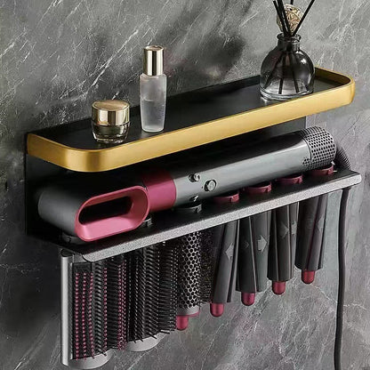 For Dyson Airwrap Wall-mounted Shelf Storage Rack, Color: A Type Black Gold - Shelves by PMC Jewellery | Online Shopping South Africa | PMC Jewellery