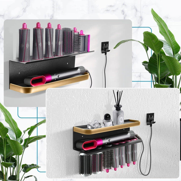 For Dyson Airwrap Wall-mounted Shelf Storage Rack, Color: A Type Black - Shelves by PMC Jewellery | Online Shopping South Africa | PMC Jewellery