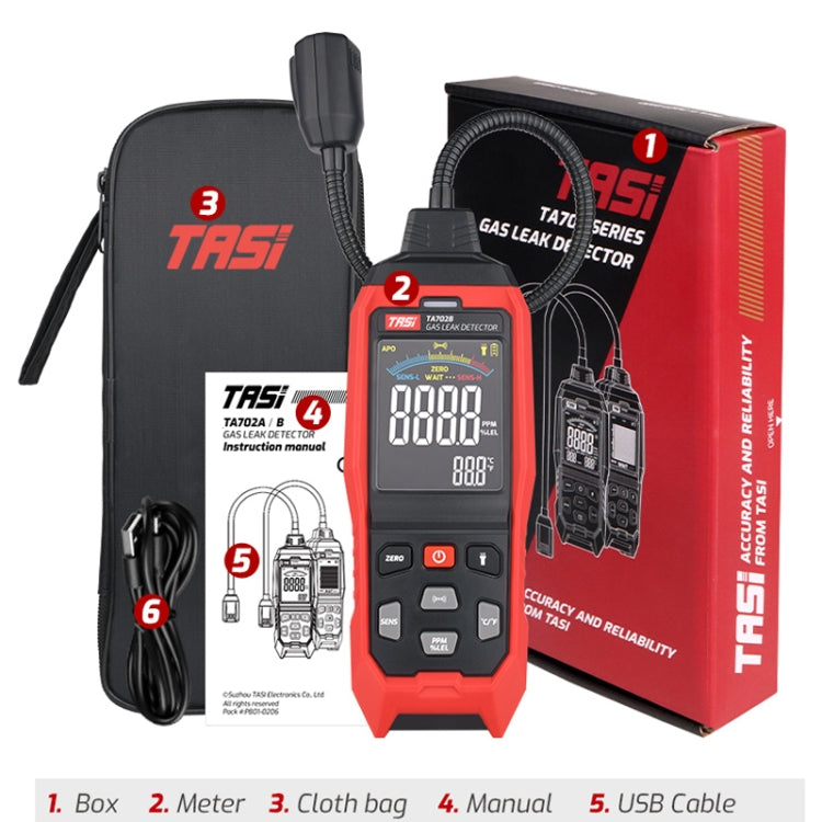 TASI TA702A Simulation Bar Display Cumbelo Gas Detector Portable Gas Testing Instrument Natural Gas Discovery Detective - Gas Monitor by TASI | Online Shopping South Africa | PMC Jewellery | Buy Now Pay Later Mobicred