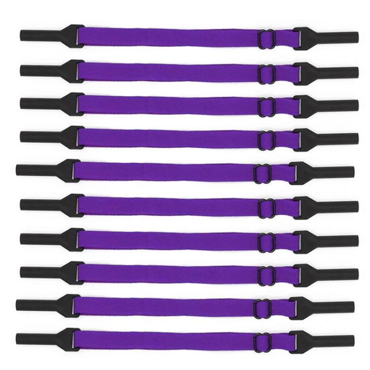 10pcs Short Style Glasses Non-Slip Rope Adjustable Elastic Sports Legs Anti-Drop Fixed Strap(Deep Purple) - Glasses Accessories by PMC Jewellery | Online Shopping South Africa | PMC Jewellery