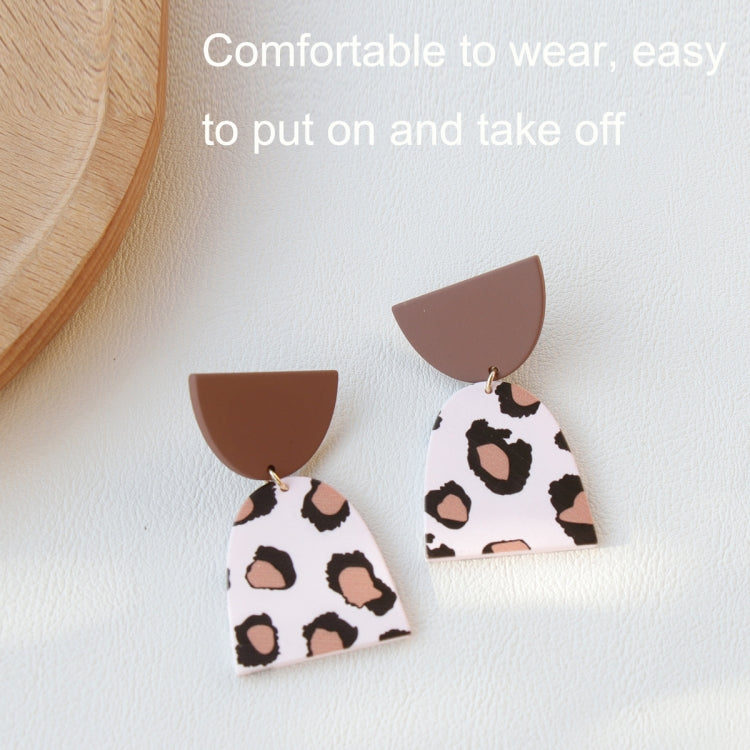 2pair Acrylic Clay Textured Painted Earrings(Black White Spot) - Stud Earrings & Earrings by PMC Jewellery | Online Shopping South Africa | PMC Jewellery