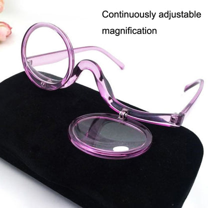 Makeup Magnifying Glass Presbyopic Glasses Flip Swivel Reading Glasses, Degree: +400(Violet Pink) - Presbyopic Glasses by PMC Jewellery | Online Shopping South Africa | PMC Jewellery