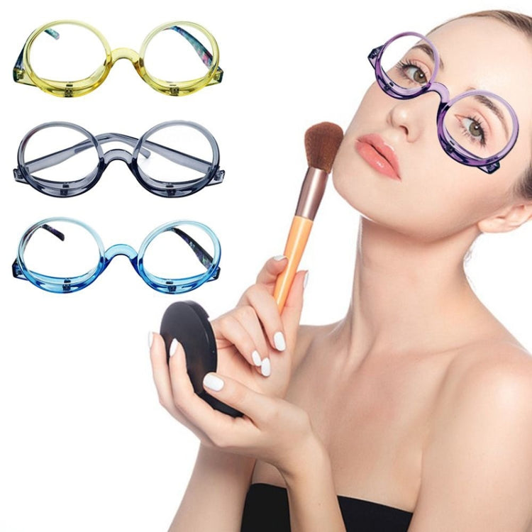 Makeup Magnifying Glass Presbyopic Glasses Flip Swivel Reading Glasses, Degree: +100(Transparent Gray) - Presbyopic Glasses by PMC Jewellery | Online Shopping South Africa | PMC Jewellery