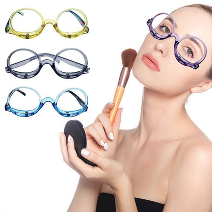 Makeup Magnifying Glass Presbyopic Glasses Flip Swivel Reading Glasses, Degree: +350(Violet Pink) - Presbyopic Glasses by PMC Jewellery | Online Shopping South Africa | PMC Jewellery