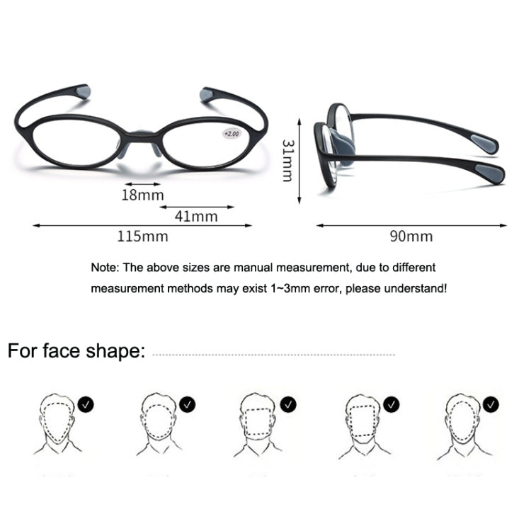 Portable Magnifying Glass Presbyopic Glasses Silicone Anti-Blue Light Reading Glasses, Degree: +150(Light Orange) - Presbyopic Glasses by PMC Jewellery | Online Shopping South Africa | PMC Jewellery