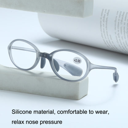 Portable Magnifying Glass Presbyopic Glasses Silicone Anti-Blue Light Reading Glasses, Degree: +150(Light Gray) - Presbyopic Glasses by PMC Jewellery | Online Shopping South Africa | PMC Jewellery