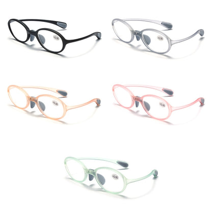 Portable Magnifying Glass Presbyopic Glasses Silicone Anti-Blue Light Reading Glasses, Degree: +100(Light Green) - Presbyopic Glasses by PMC Jewellery | Online Shopping South Africa | PMC Jewellery