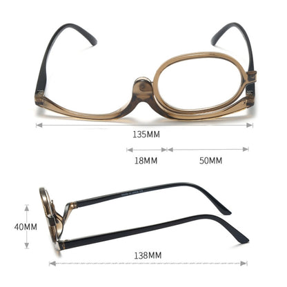 Makeup Presbyopic Glasses Monolithic Reading Glass Magnifying Glass, Degree: +400(Tea Color) - Presbyopic Glasses by PMC Jewellery | Online Shopping South Africa | PMC Jewellery