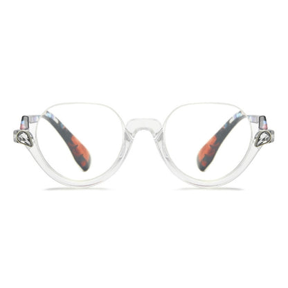 Diamond Studded Cat Eye Presbyopic Glasses Half-frame Fish-filament Glasses Unisex, Degree: 150(Transparent Flower Feet) - Presbyopic Glasses by PMC Jewellery | Online Shopping South Africa | PMC Jewellery