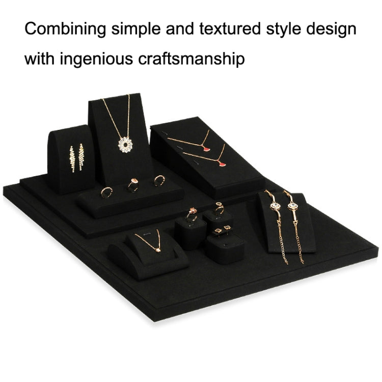 Black Microfiber Necklace Ring Jewelry Display Live Jewelry Prop Rack Set 10 - Jewelry Storages by PMC Jewellery | Online Shopping South Africa | PMC Jewellery