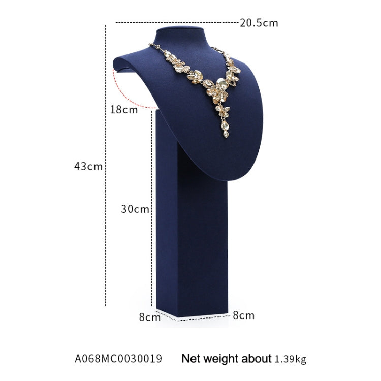 8x8x43cm Diorama Necklace Holder Jewelry Display Props Blue Microfiber Window Necklace Earring Ring Stand - Jewelry Storages by PMC Jewellery | Online Shopping South Africa | PMC Jewellery