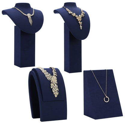 8x8x43cm Diorama Necklace Holder Jewelry Display Props Blue Microfiber Window Necklace Earring Ring Stand - Jewelry Storages by PMC Jewellery | Online Shopping South Africa | PMC Jewellery