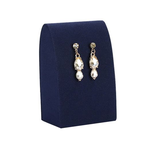 7x4x11cm Earrings Seat Jewelry Display Props Blue Microfiber Window Necklace Earring Ring Stand - Jewelry Storages by PMC Jewellery | Online Shopping South Africa | PMC Jewellery