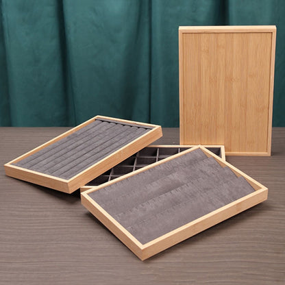 Bamboo Wood Jewelry Display Pallet Jewelry Storage Display Tray, Style: Empty Tray Original Color - Jewelry Storages by PMC Jewellery | Online Shopping South Africa | PMC Jewellery