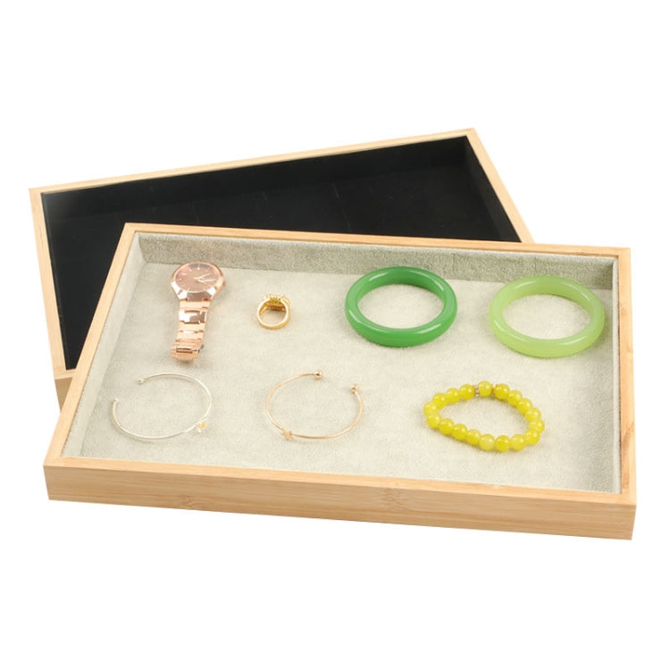 Bamboo Wood Velvet Multi-Functional Jewelry Display Tray Jewelry Storage Box Empty Tray, Style: Velvet (Dark Green) - Jewelry Storages by PMC Jewellery | Online Shopping South Africa | PMC Jewellery