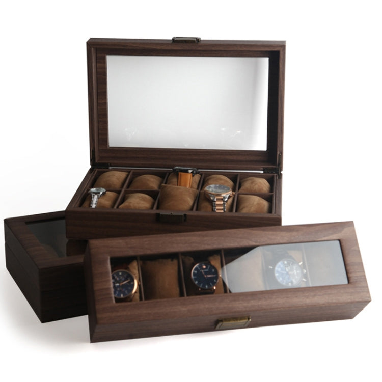 Wood Grain Leather Watch Display Box Watch Storage Case Jewelry Box, Style: 12 Digit Long - Watch Storages by PMC TechLife | Online Shopping South Africa | PMC TechLife