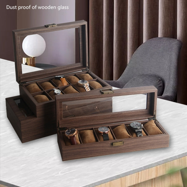 Wood Grain Leather Watch Display Box Watch Storage Case Jewelry Box, Style: 6 Digit Long - free shipping - PMC TechLife - Order now!