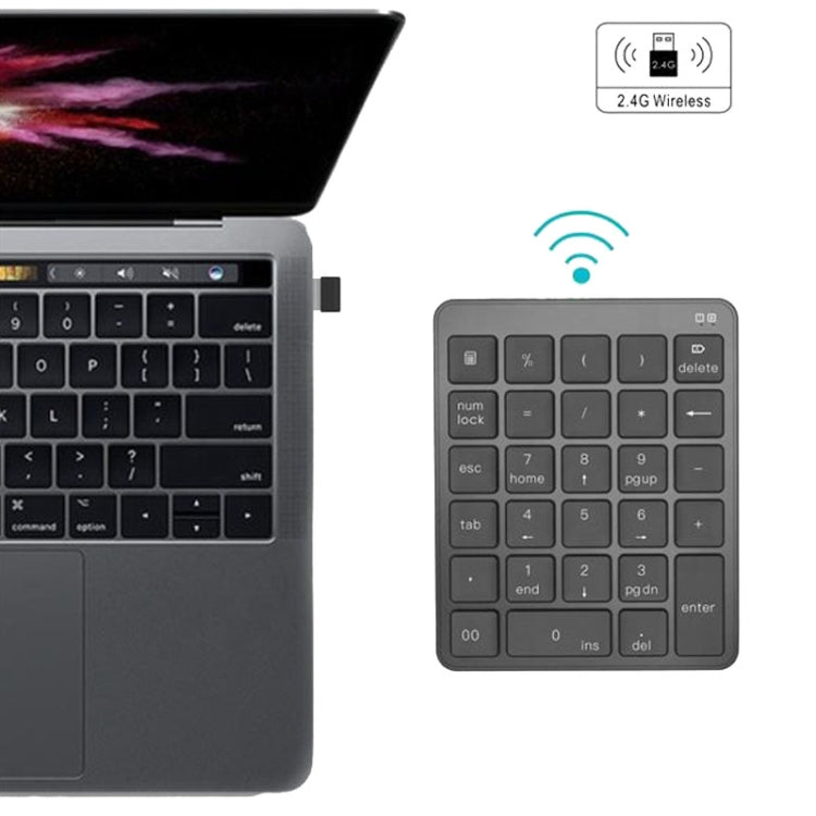 KN-980 28 Keys Portable Wireless Digital Quiet Keypad Computer External Digital Password Keypad(Gray) - free shipping - PMC TechLife - Order now!