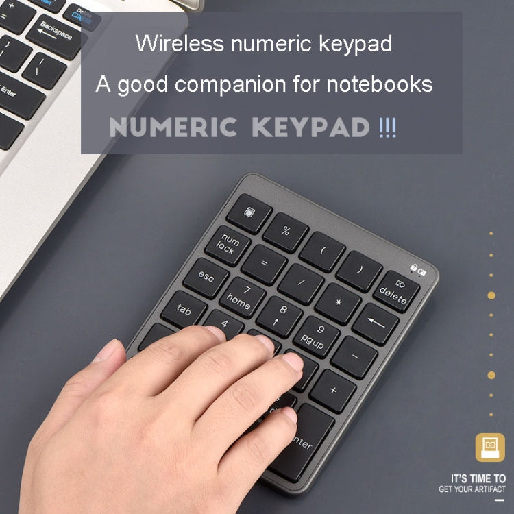 KN-980 28 Keys Portable Wireless Digital Quiet Keypad Computer External Digital Password Keypad(Gray) - free shipping - PMC TechLife - Order now!
