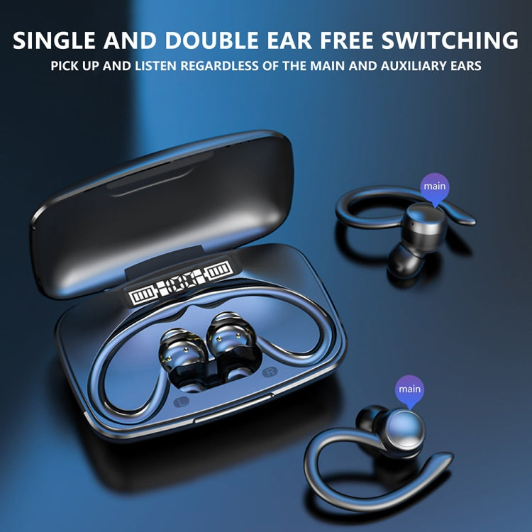 TWS Ear-Mounted LED Digital Display Noise Reduction Bluetooth Earphones With Power Bank Function(Blue) - free shipping - PMC TechLife - Order now!