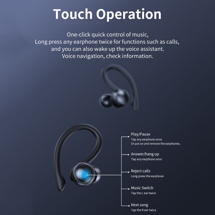 TWS Ear-Mounted LED Digital Display Noise Reduction Bluetooth Earphones With Power Bank Function(Blue) - free shipping - PMC TechLife - Order now!