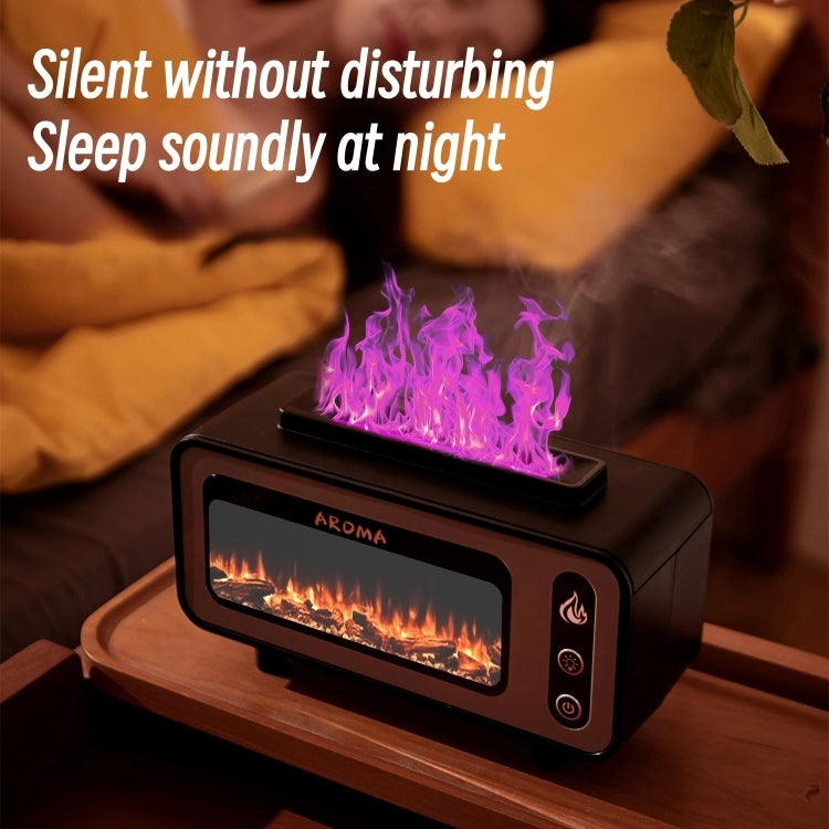 200ml  Fireplace Flame Aromatherapy Air Humidifier USB Colorful Night Light Essential Oil Diffuser(Black) - free shipping - PMC TechLife - Order now!