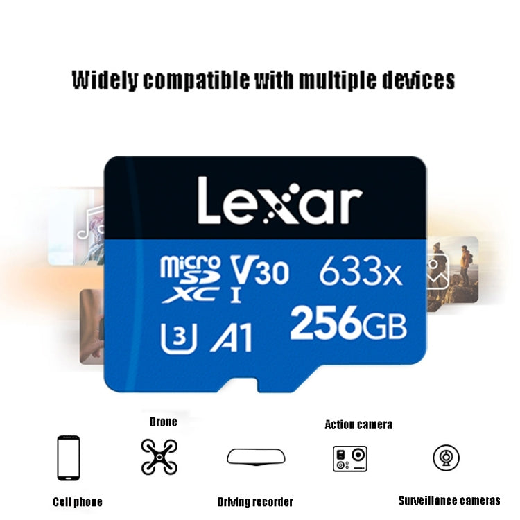 Lexar 633x 256GB High-speed Mobile Phone Camera Memory TF Card Switch Expansion Driving Recorder Dedicated Storage Flash Memory Card - free shipping - PMC TechLife - Order now!