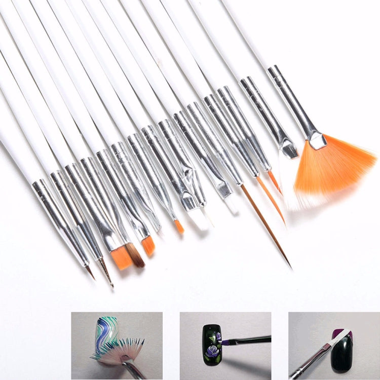 15 PCS/Set Nail Art Tools Brushes for Manicure Rhinestones Nails Decorations Nail Nrush Kit Painting Fingernail Tool Pen Kit - Nail Clipper by PMC Jewellery | Online Shopping South Africa | PMC Jewellery