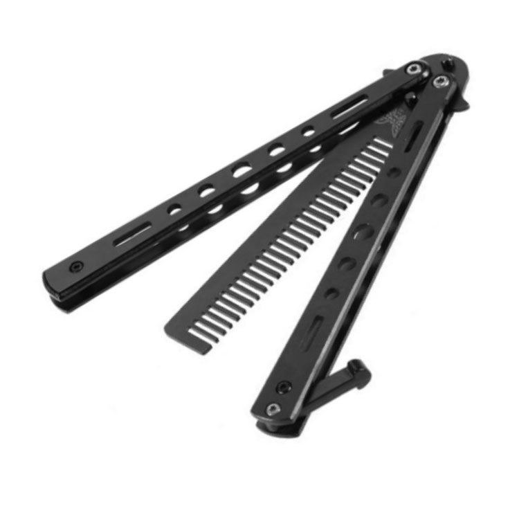 Salon Stainless Steel Practice Comb Practice Knife (Uncut) Butterfly Comb(Black) - Hair Trimmer by PMC Jewellery | Online Shopping South Africa | PMC Jewellery