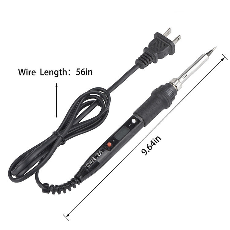 908S 80W LCD Thermostat Soldering Iron Constant Temperature Soldering Iron, Plug Type:US Plug(Black) - Electric Soldering Iron by PMC Jewellery | Online Shopping South Africa | PMC Jewellery