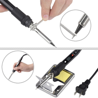 908S 80W LCD Thermostat Soldering Iron Constant Temperature Soldering Iron, Plug Type:US Plug(Black) - Electric Soldering Iron by PMC Jewellery | Online Shopping South Africa | PMC Jewellery