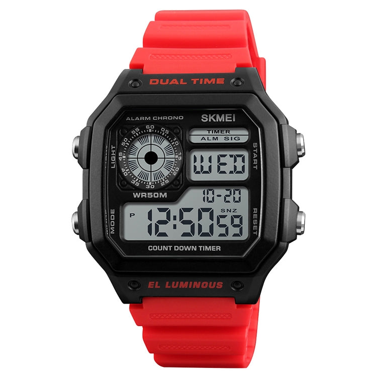 SKMEI 1299 Multifunctional Outdoor Sports Noctilucent Waterproof Digital Display Wrist Watch (Red) - Sport Watches by SKMEI | Online Shopping South Africa | PMC Jewellery | Buy Now Pay Later Mobicred