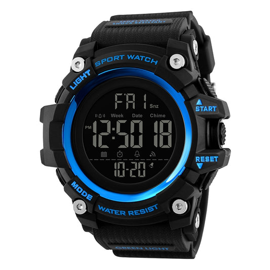 SKMEI 1384 Multifunctional Men Outdoor Fashion Noctilucent Waterproof LED Digital Watch (Blue) - LED Digital Watches by SKMEI | Online Shopping South Africa | PMC Jewellery | Buy Now Pay Later Mobicred