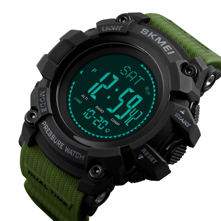 SKMEI 1358 Multifunctional Men Outdoor Sports 30m Waterproof Digital Watch with Compass / Barometer / Altimeter/ Pedometer Function(Army Green) - Sport Watches by SKMEI | Online Shopping South Africa | PMC Jewellery | Buy Now Pay Later Mobicred