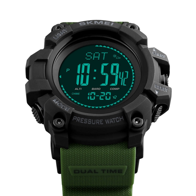 SKMEI 1358 Multifunctional Men Outdoor Sports 30m Waterproof Digital Watch with Compass / Barometer / Altimeter/ Pedometer Function(Army Green) - Sport Watches by SKMEI | Online Shopping South Africa | PMC Jewellery | Buy Now Pay Later Mobicred