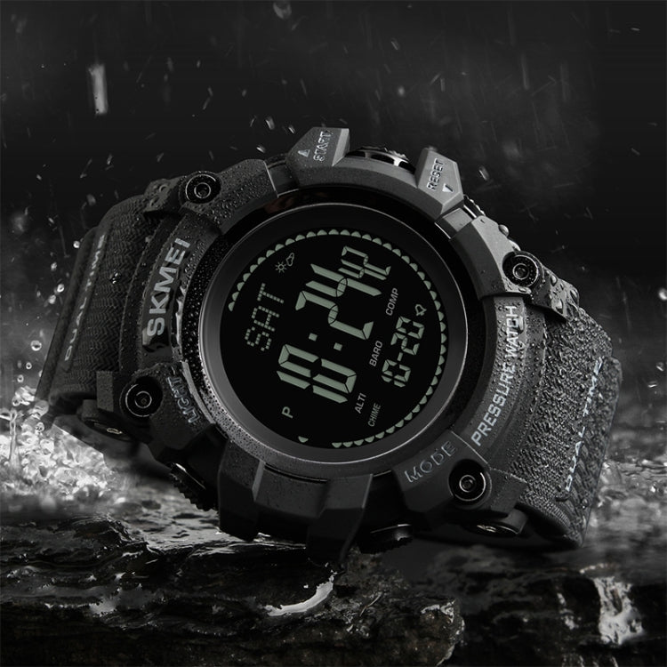 SKMEI 1358 Multifunctional Men Outdoor Sports 30m Waterproof Digital Watch with Compass / Barometer / Altimeter/ Pedometer Function(Army Green) - Sport Watches by SKMEI | Online Shopping South Africa | PMC Jewellery | Buy Now Pay Later Mobicred