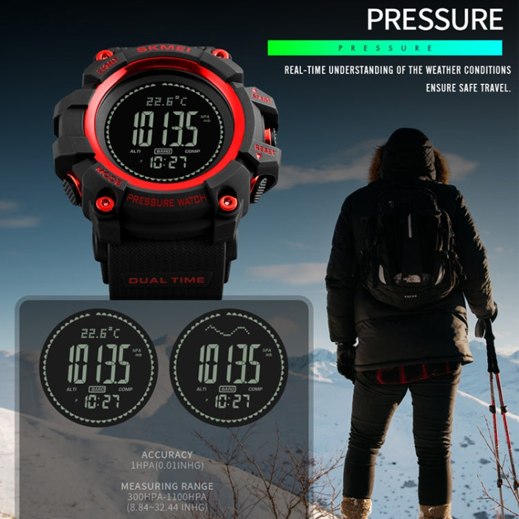 SKMEI 1358 Multifunctional Men Outdoor Sports 30m Waterproof Digital Watch with Compass / Barometer / Altimeter/ Pedometer Function(Black) - Sport Watches by SKMEI | Online Shopping South Africa | PMC Jewellery | Buy Now Pay Later Mobicred