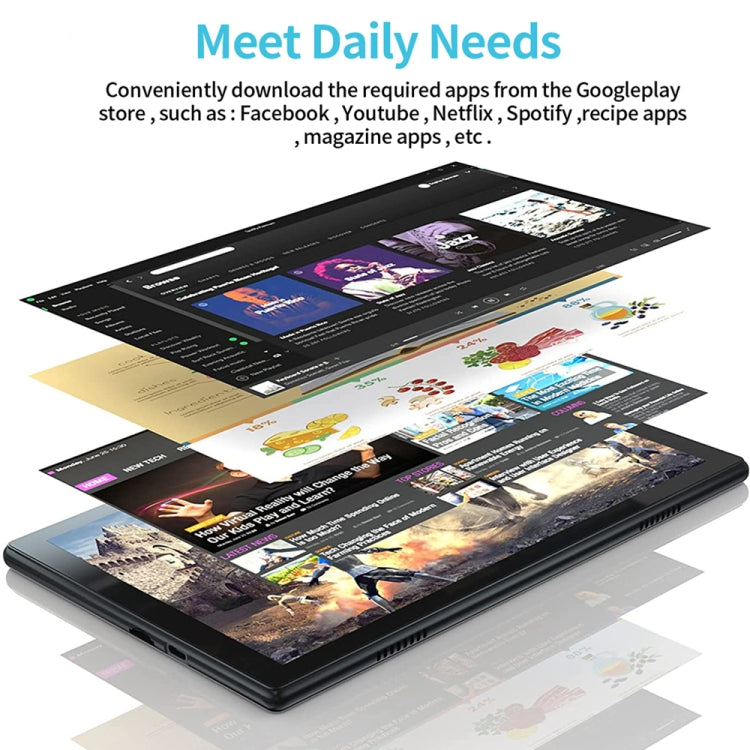 BDF P70 4G LTE Tablet PC, 10.1 inch, 8GB+128GB, Android 12.0 MTK6762 Octa Core, Support Dual SIM & Bluetooth & WiFi, EU Plug(Gold) - free shipping - PMC TechLife - Order now!