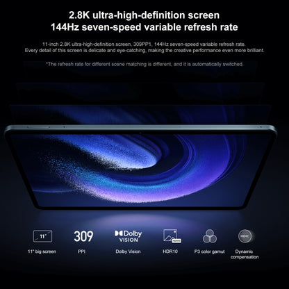 Xiaomi Pad 6, 11.0 inch, 6GB+128GB, MIUI 14 Qualcomm Snapdragon 870 7nm Octa Core up to 3.2GHz, 8840mAh Battery, Support BT, WiFi (Blue) - Other by Xiaomi | Online Shopping South Africa | PMC Jewellery