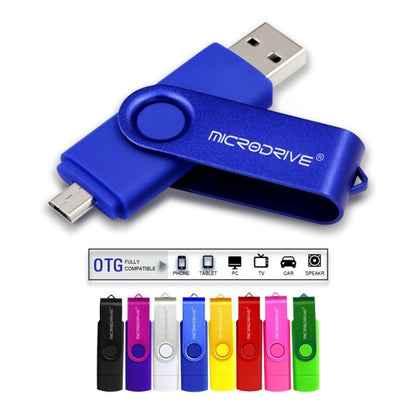 MicroDrive 8GB USB 2.0 Phone and Computer Dual-use Rotary OTG Metal U Disk (Black) - USB Flash Drives by MicroDrive | Online Shopping South Africa | PMC Jewellery