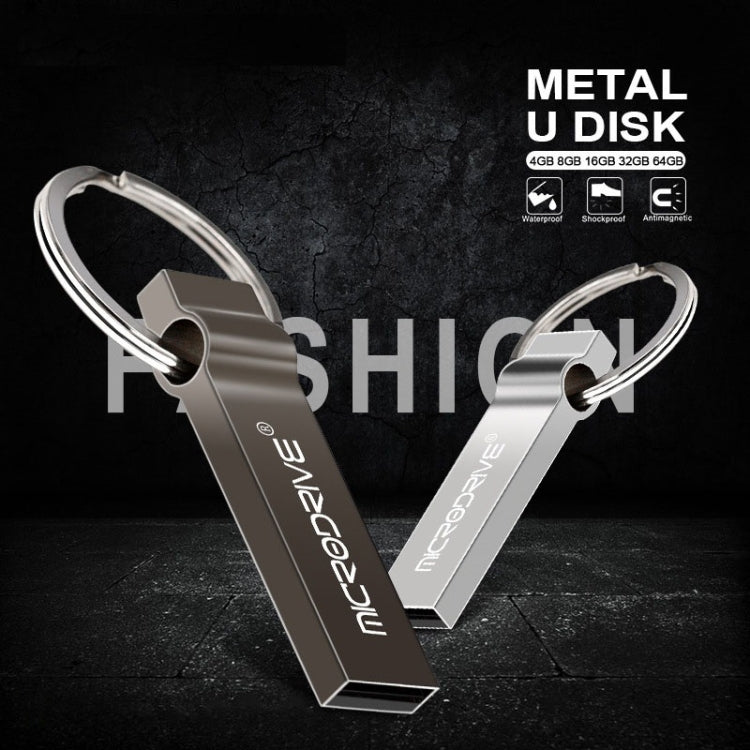 MicroDrive 8GB USB 2.0 Metal Keychain U Disk (Grey) - USB Flash Drives by MicroDrive | Online Shopping South Africa | PMC TechLife