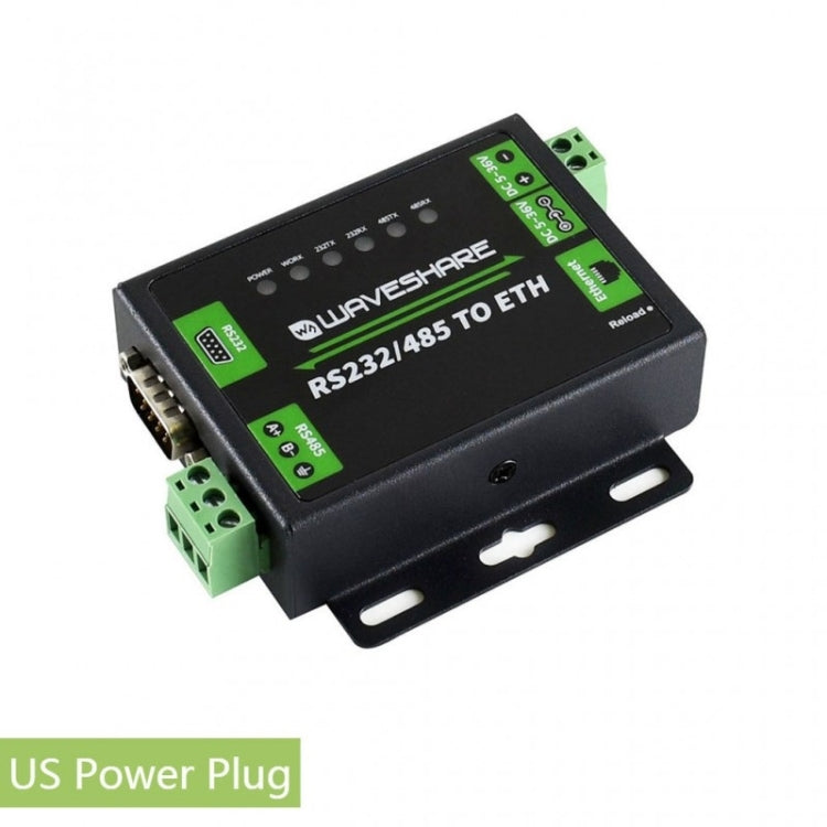 Waveshare Industrial RS232/RS485 to Ethernet Converter, US Plug - free shipping - PMC TechLife - Order now!